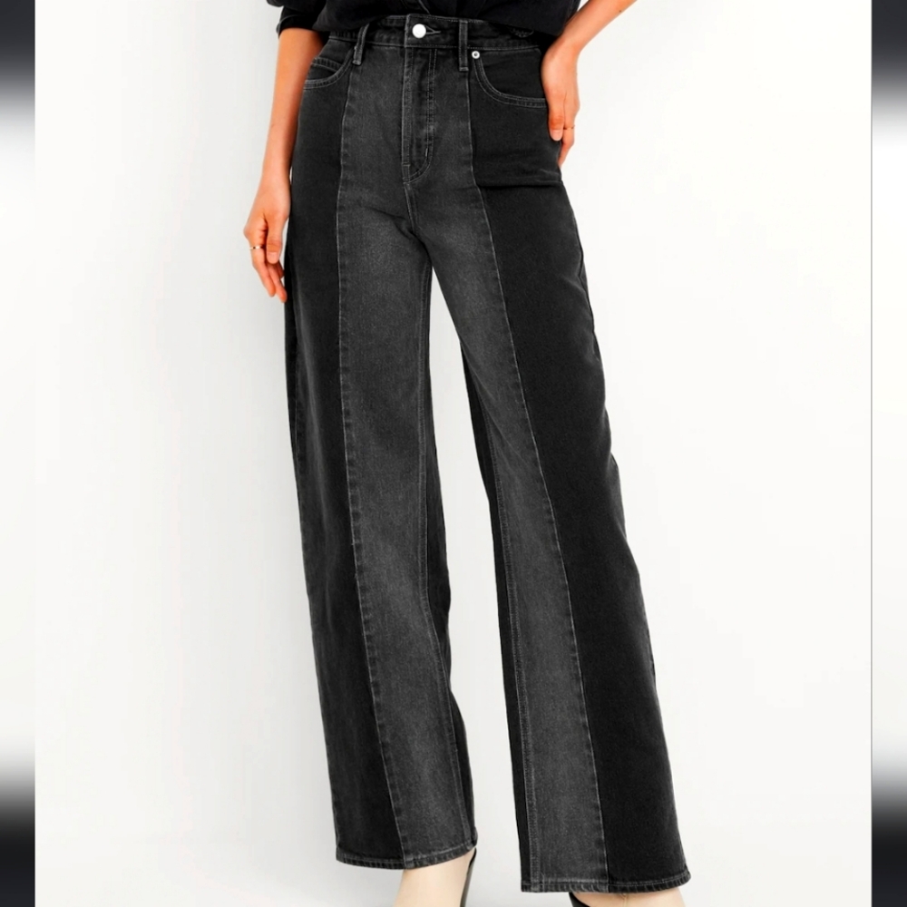 BNWT WIDE LEG TWO TONE JEANS
